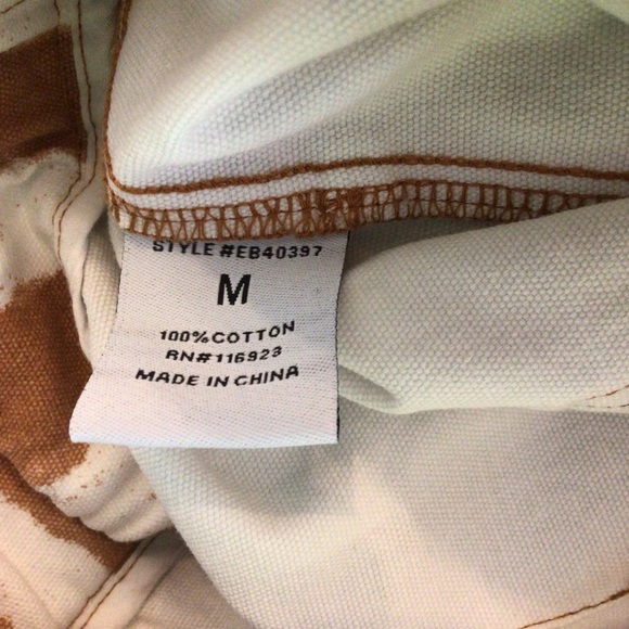 Easel Los Angeles Women’s Striped High Rise Shorts Brown White Tie Belt Medium - Picture 7 of 7